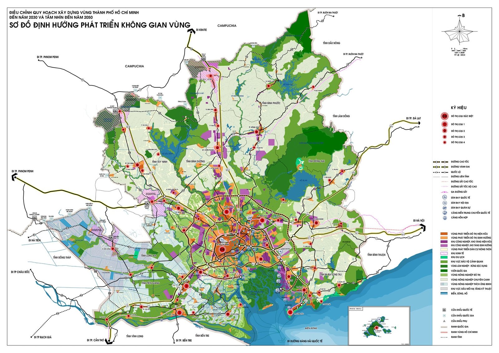 Sơ đồ định hướng phát triển không gian TPHCM đến năm 2030 Và Tầm nhìn đến năm 2050 - BẢN ĐỒ HÀNH CHÍNH TPHCM VÀ 24 QUẬN HUYỆN MỚI NHẤT 2020