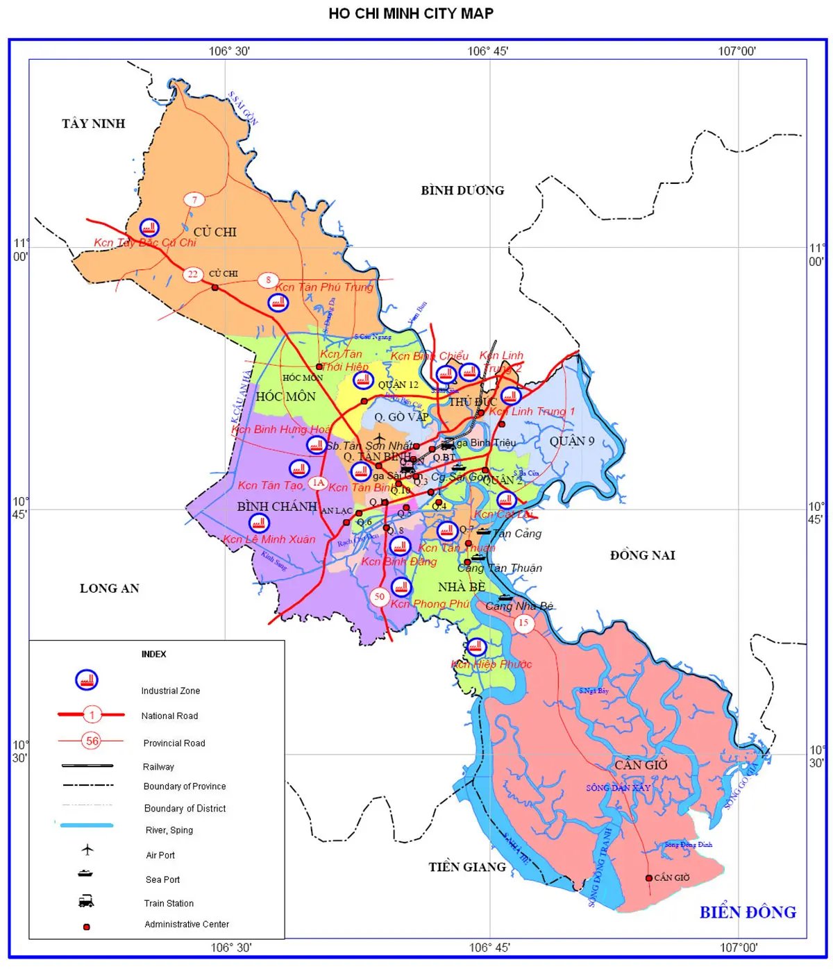 ban do tphcm - BẢN ĐỒ HÀNH CHÍNH TPHCM VÀ 24 QUẬN HUYỆN MỚI NHẤT 2020